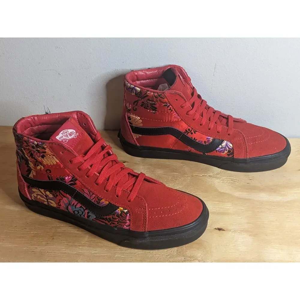 Vans Festival Satin SK8-HI Reissue Shoes Unisex Red Men Size 7.5 / Women Size 9